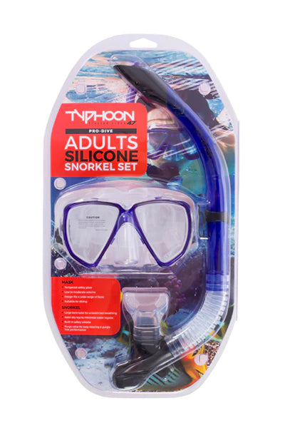 TYPHOON ADULT MASK & SNORKEL SET - BLUE