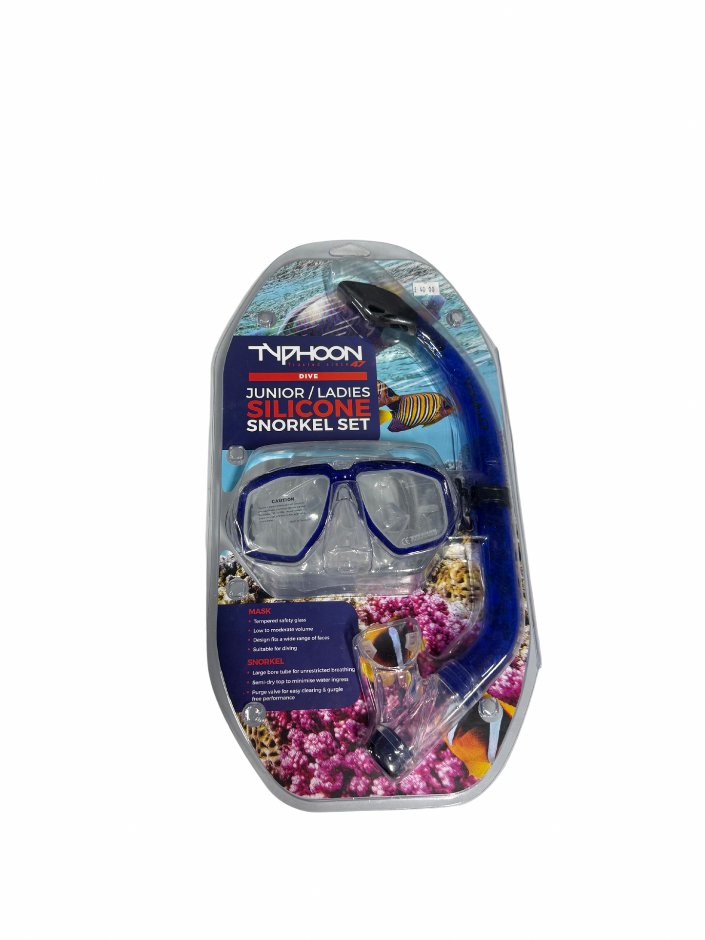 TYPHOON LADIES/JUNIOR MASK & SNORKEL BLUE