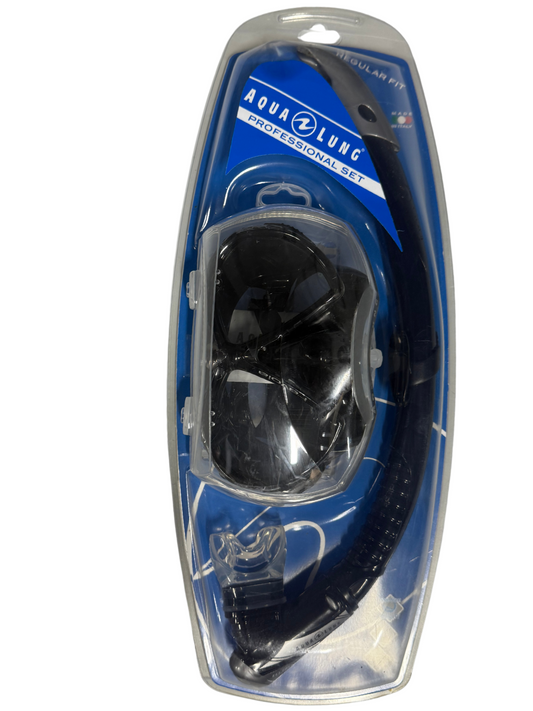 AQUALUNG MASK & SNORKEL SET BLACK